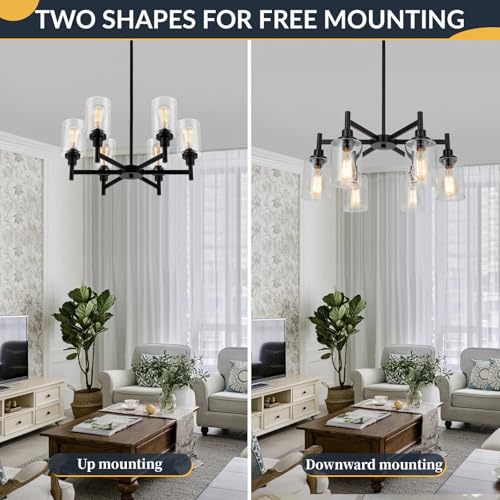 Black Farmhouse Chandelier for Dining Room - 6-Lights D25" Variation of THIS listing