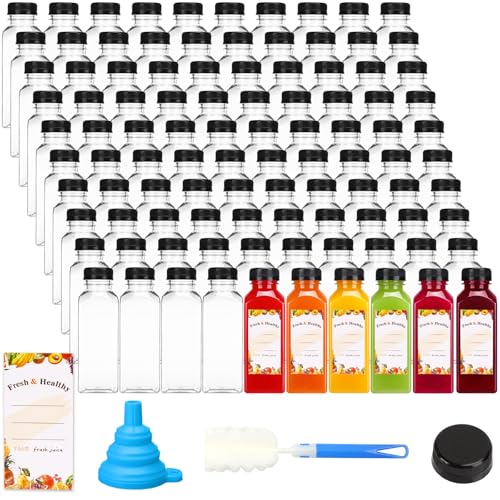12oz Juice Bottles with Leak-Proof Caps - 144 Pack Food Grade PET Containers