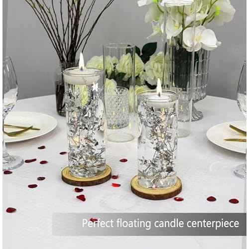 40 Pcs Star String for Floating Candle Centerpieces, Glitter Star Vase Filler for Table Wedding Christmas Water Centerpiece. (Silver)