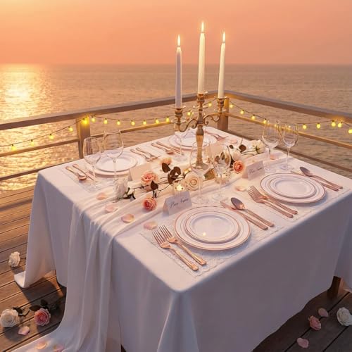 GATHER 50 Guest Rose Gold Disposable Plates & Party Set - White & Rose Gold
