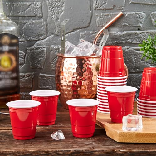 Lilymicky 1080 PACK 2 oz Red Plastic Shot Glasses, Cups