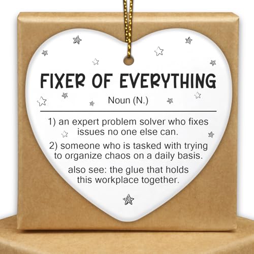 Fixer of Everything Boss Ornament - Ceramic Thank You Gift for Bosses & Managers, 7.6 cm