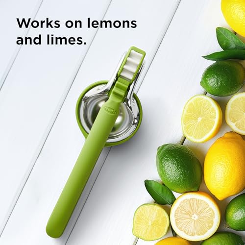 Chef'n FreshForce Lime Citrus Juicer Hand Press with Dual-Gear Mechanism, 10.25 Inch, Lime Green