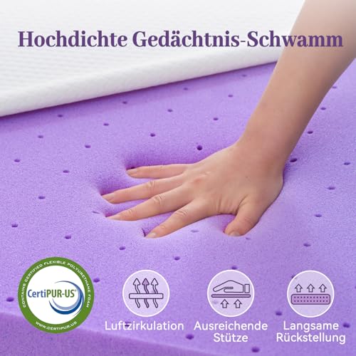 Twin XL Gel Memory Foam Mattress Topper 3 Inch Ventilated High Density Bed Pad with Removable Cover