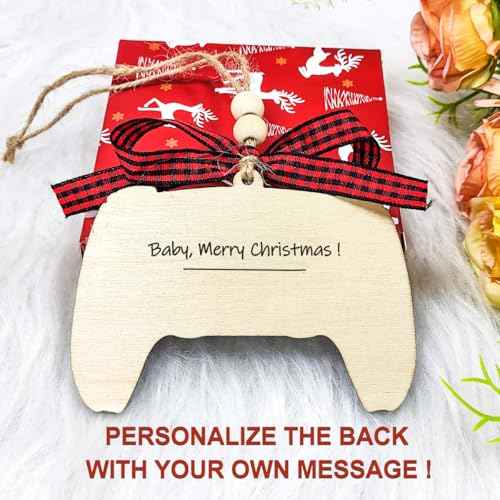 Gaming Christmas Ornaments 2025, Gamer Ornament for Christmas Tree, Wooden Video Game Controller Ornament, Unique Christmas Ornaments for Kids Teens
