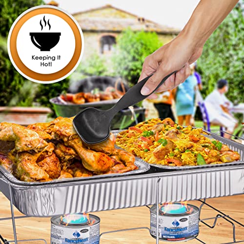 MAXYGIFT Full Size Disposable Chafing Dish Buffet Set - 33 Pcs Food Warmers for Parties