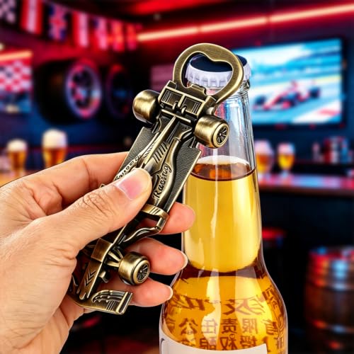 LKKCHER Bronze Racing Car Bottle Opener with Gift Bag - Men Women Gift, Collector's Novelty
