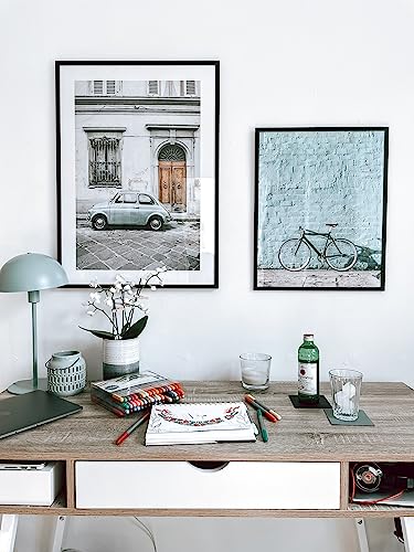 PEALSN 16x24 Picture Frame Set of 6, Display Poster 12 x 18 with Mat or 16 x 24 Without Mat for Wall Mounting Display, Photo Frames Collage for Wall Decor. Black