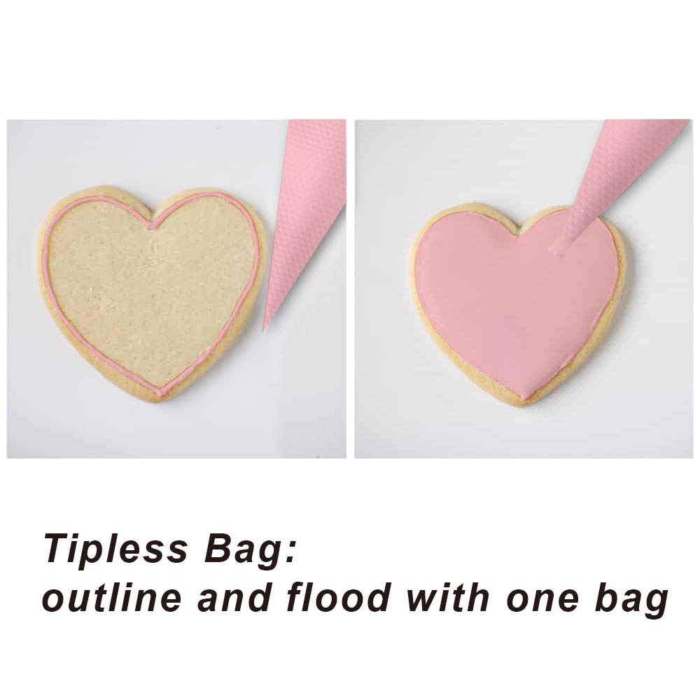 Weetiee Tipless Piping Bags - 100pcs 12-Inch Disposable Piping Pastry Bag for Royal Icing/Cookies Decorating - Best Frosting Icing Bags Cookie/Cake Decorating Tools - Bonus 2 Clips &1 Scriber Needle