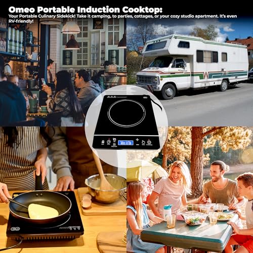 Portable Induction Cooktop Hot Plate - Single Burner, 1800W, LCD Touch, Safety Lock