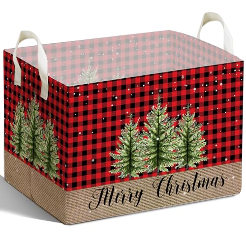 Merry Christmas HOLA Storage Basket, Snowman Waterproof Storage Box, Toy and Clothes Storage Box for Boys and Girls, Santa Christmas Gifts for Nursery, Christmas Winter Party Decoration Storage Cube