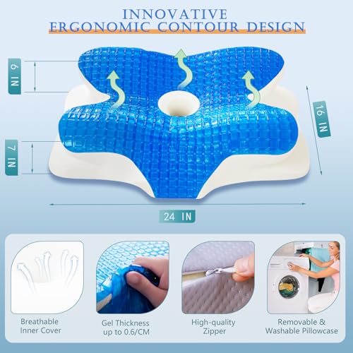 Cooling Gel Neck & Shoulder Pillow Queen - Supportive Cervical Pillow
