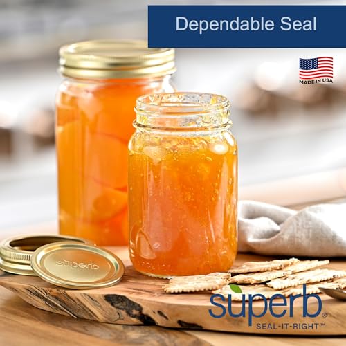 Regular Mouth Canning Lids - 60 Pack Food Grade Sealing Caps for Mason Jars