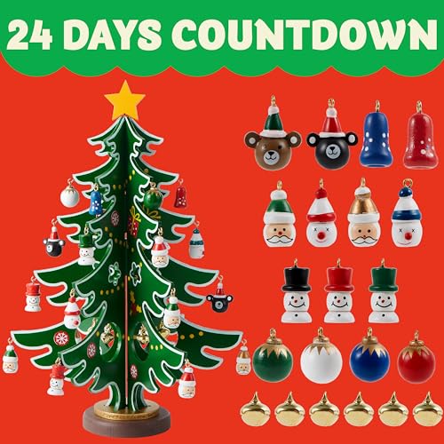 Joyin 24‑Day Christmas Advent Calendar with 24 Tree Ornaments for Kids & Classroom