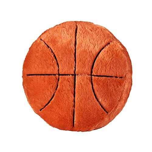 18'Basketball Plush Pillow Fluffy Durable Stuffed Football Throw Pillow Ball Sports,Ball Pillow Soft Durable Sports Toy Sofa Room Decoration Soft Sports Toy Gift (Orange)