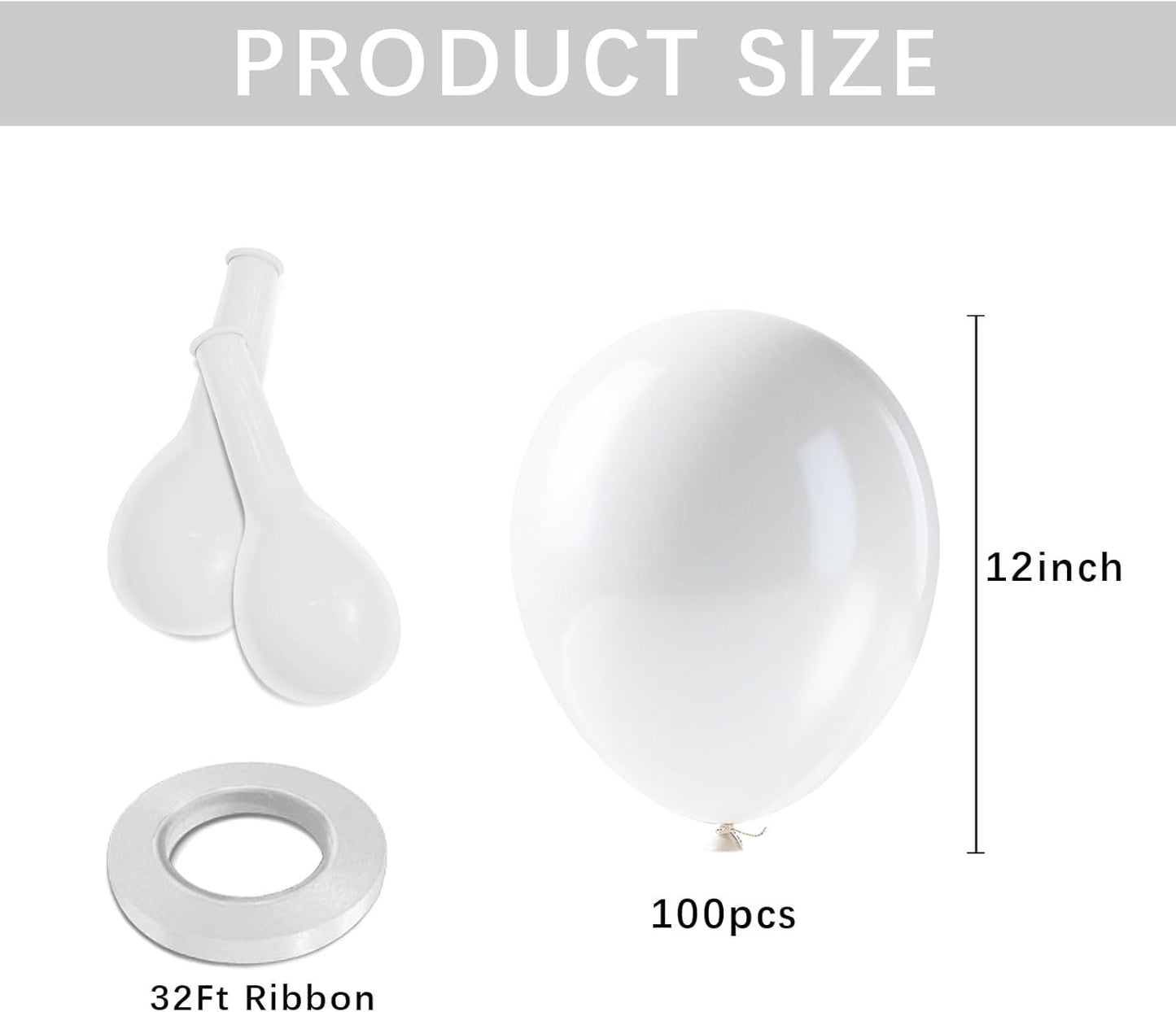 Pearl White Balloons by [Brand Name] - 100pcs Latex Party Balloons for Weddings, Graduations & Celebrations