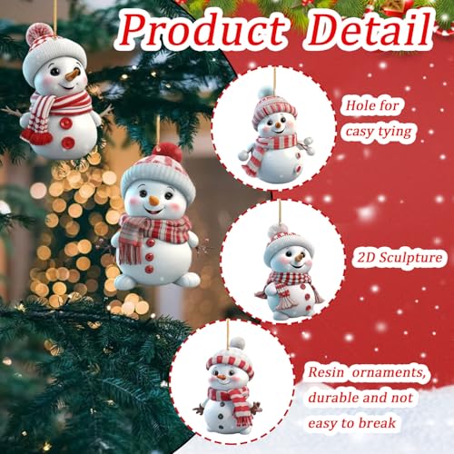Mtruil Styl 20 Funny White Snowman Christmas Tree Ornaments 5 Pcs