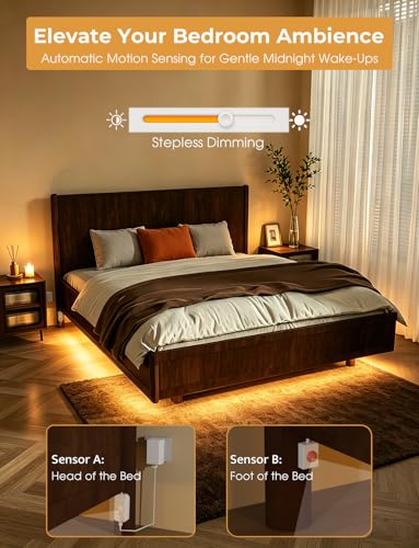 Smart LED Strip Light with Motion Sensors, APP Control, 19.6ft Warm White