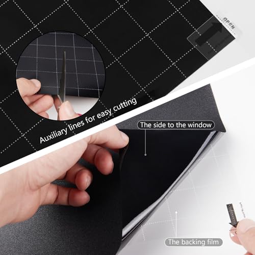 Blackout Window Privacy Film - Total Black / 35.4 x 314.9 inches - Light Blocking & UV Protection