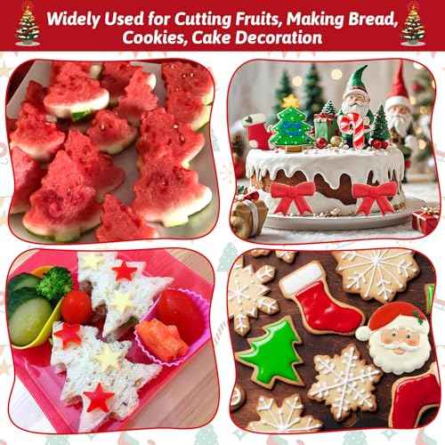 22PCS Christmas Cookie Cutters Set - Stainless Steel Metal Cookie Cutters Christmas Shapes, Large Small Mini Gingerbread Man, Snowflake, Christmas Tree, Star Xmas Cookie Cutter for Holiday Baking