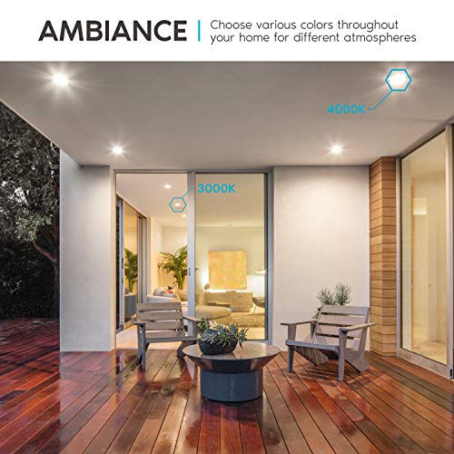 6 Pack 4 Inch Dimmable LED Recessed Can Lights with 5 Color Temperatures - 10W 750 Lumens