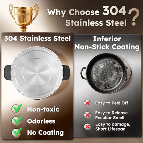 Electric Hot Pot 4.5L Stainless Steel Family Size Cooking Pot - Black