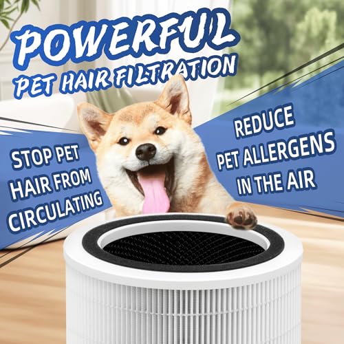 Pulluty 12010 HEPA Replacement Filter for Clorox Large Room Air Purifier 11010 & 11011 - 3-in-1 H13 True HEPA & Activated Carbon, 2 Pack