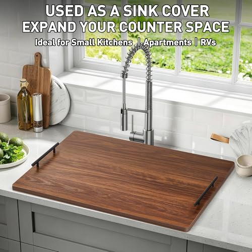 FUSOUBOTY Walnut Noodle Board Stove Cover with Handles - Kitchen Countertop Protector