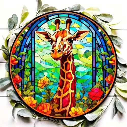 MATIHAY Giraffe Acrylic Window Hanging - Funny Giraffe Wall Decor Tropical Party Decorations, Giraffe Room Decor for Nursery New Home Gifts (S, Giraffe)