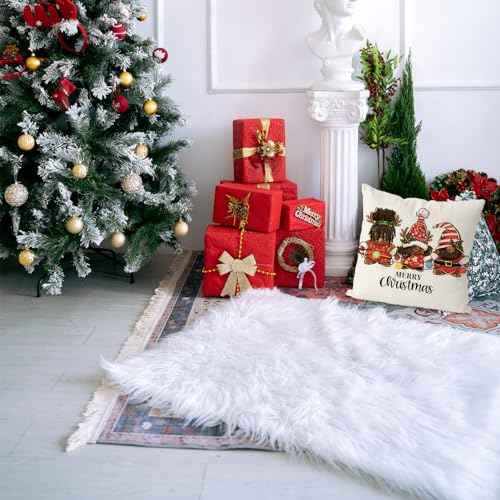 Christmas Pillow Covers 18x18 Inch African American Black Gnomes Throw Pillow Covers Christmas Xmas Winter Pillowcase Home Decor Living Room House Decorative Cushion Case for Sofa Couch