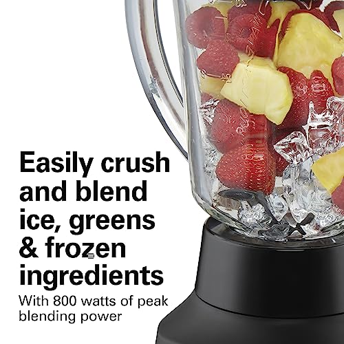 Hamilton Beach Quiet Blender 40 oz Glass Jar for Smoothies & Frozen Drinks