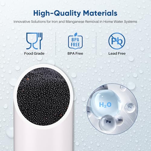 PUREPLUS 20x4.5 Inch Iron & Manganese Removal Water Filter - Reusable Filter Cartridge