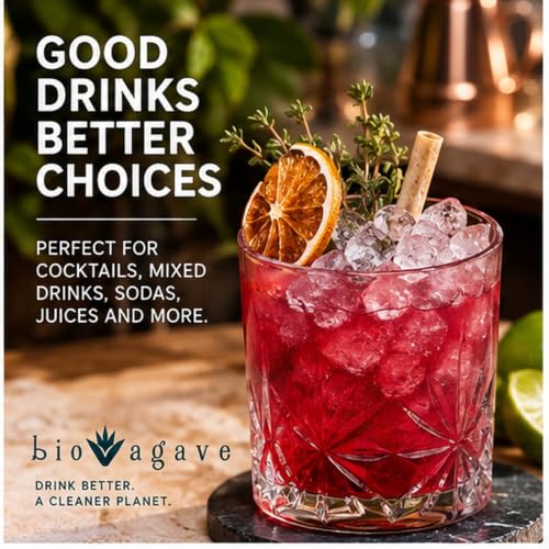 Biodegradable Agave Cocktail Straws - 5.9 Inch, 3600 Pcs, Plant-Based Eco-Friendly