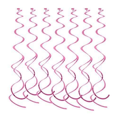 Lowki Hanging Spiral Swirl Decorations, Ceiling Decoration for Birthday, Graduation, Holiday Celebration Supplies Supper Longer 74cm/Pcs with Hook &Hem Decorative Hole -12 Pcs(Pink)