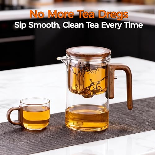 DRNKNSTX Transparent 20 oz Enchanted Glass Tea Pot with Infuser, Loose Leaf Steeper