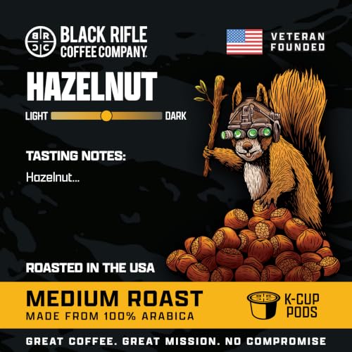 Hazelnut Flavored Medium Roast Coffee Pods - 4 Count Pack of 12, Compatible with Keurig
