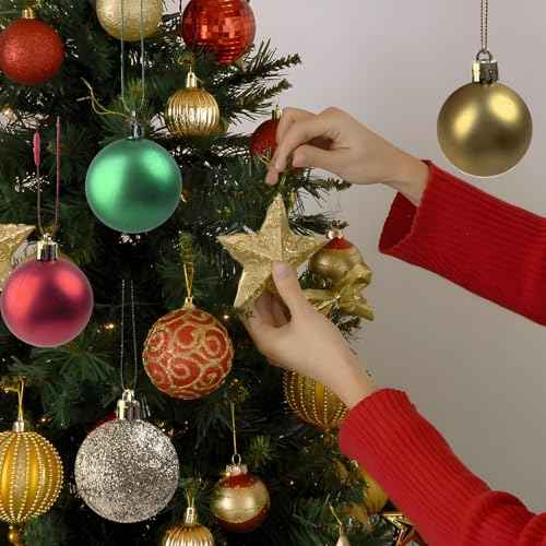 604PCS 8inch Christmas Ornament Hooks, Ornament Hangers with Snap Ornament String for Christmas Tree Holiday Party Hanging Decorations Ropes Easy and Fast Locking (Gold Silver Red Green)