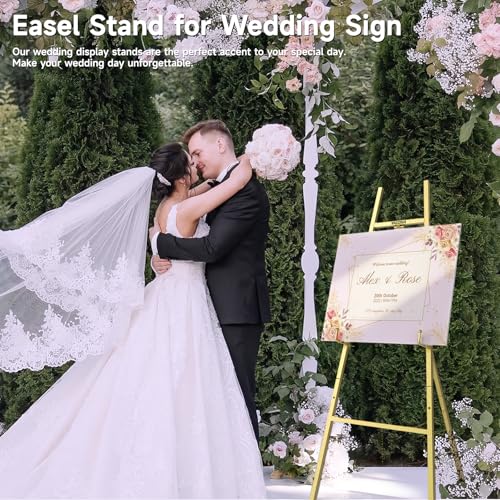 COZEER Gold 47-inch Heavy Duty Metal Easel Stand for Sign Display