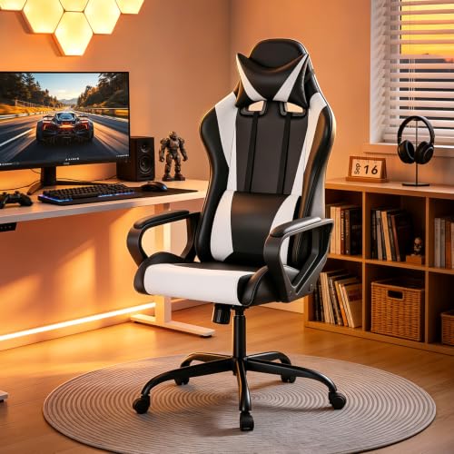 BestOffice White Ergonomic Gaming Chair for Adults - Style1