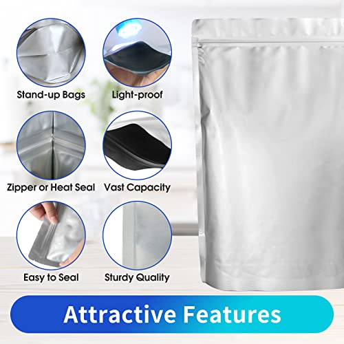 15 Mil 5 Gallon Food Storage Mylar Bags with Oxygen Absorbers, Resealable