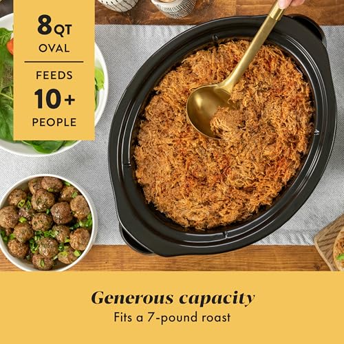 8-Quart Programmable Slow Cooker with Auto Warm - Black Stainless Steel