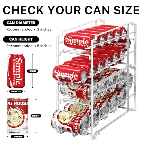 Simple Houseware 4-Pack Stackable Can Dispenser Organizer - White