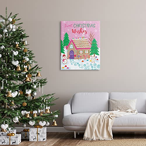 Christmas Gingerbread Wishes Canvas Wall Art 30x40 Inch Wrapped Holiday Decor