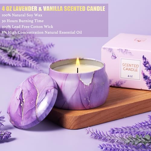 Lavender Self Care Gift Basket with Blanket & Tumbler for Women - Get Well Soon Relaxation Set