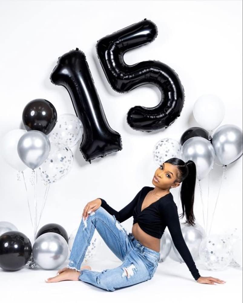 Number Balloons | Black 1 Balloon - 40 Inch Large Birthday Decoration for 1st Party