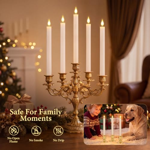 Qmioti 10 Pack Dusk-to-Dawn Window Candles with Sensor, Remotes & Holders - Variation 10