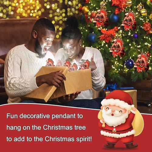 2025 Funny Christmas Ornaments, Barry Wood Wooden Hanging Decor for Christmas Tree Decoration, Funny Santa Hanging Craft Holiday Party Supplies