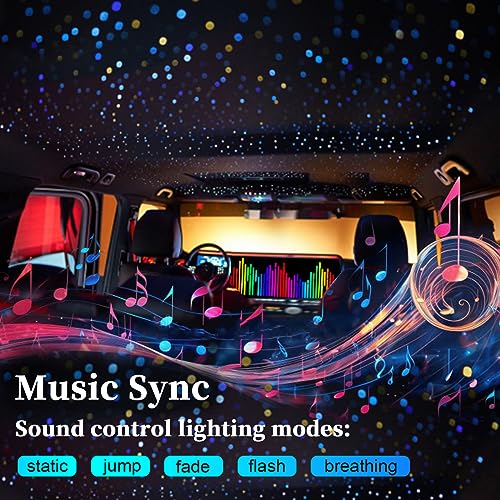 Fiber Optic Star Light Kit for Car Interior Ambient Lighting 750 Strands 9.8ft - RGBW, Music Sync, Remote & App Control, Includes 16W Engine - Variation of 750pcs 0.03in x 9.8ft