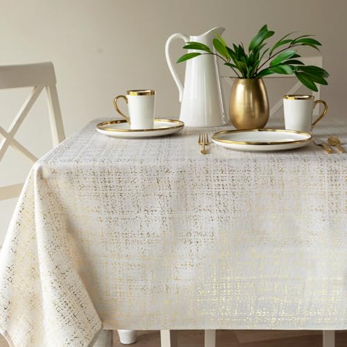 Benson Mills Gold Mine Tablecloth Ivory/Gold 60x120 Rectangular