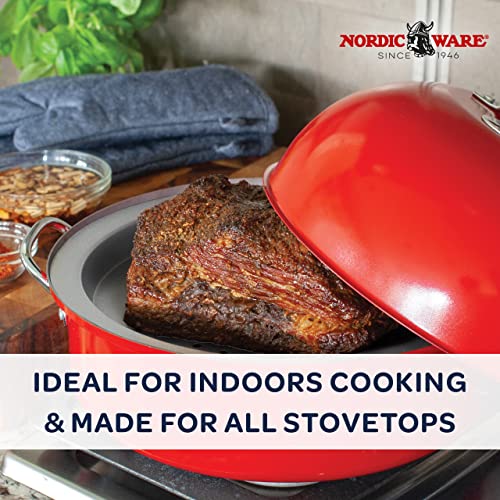 Full Size Nordic Ware Stovetop Kettle Smoker - Red, Indoor Outdoor Cooking